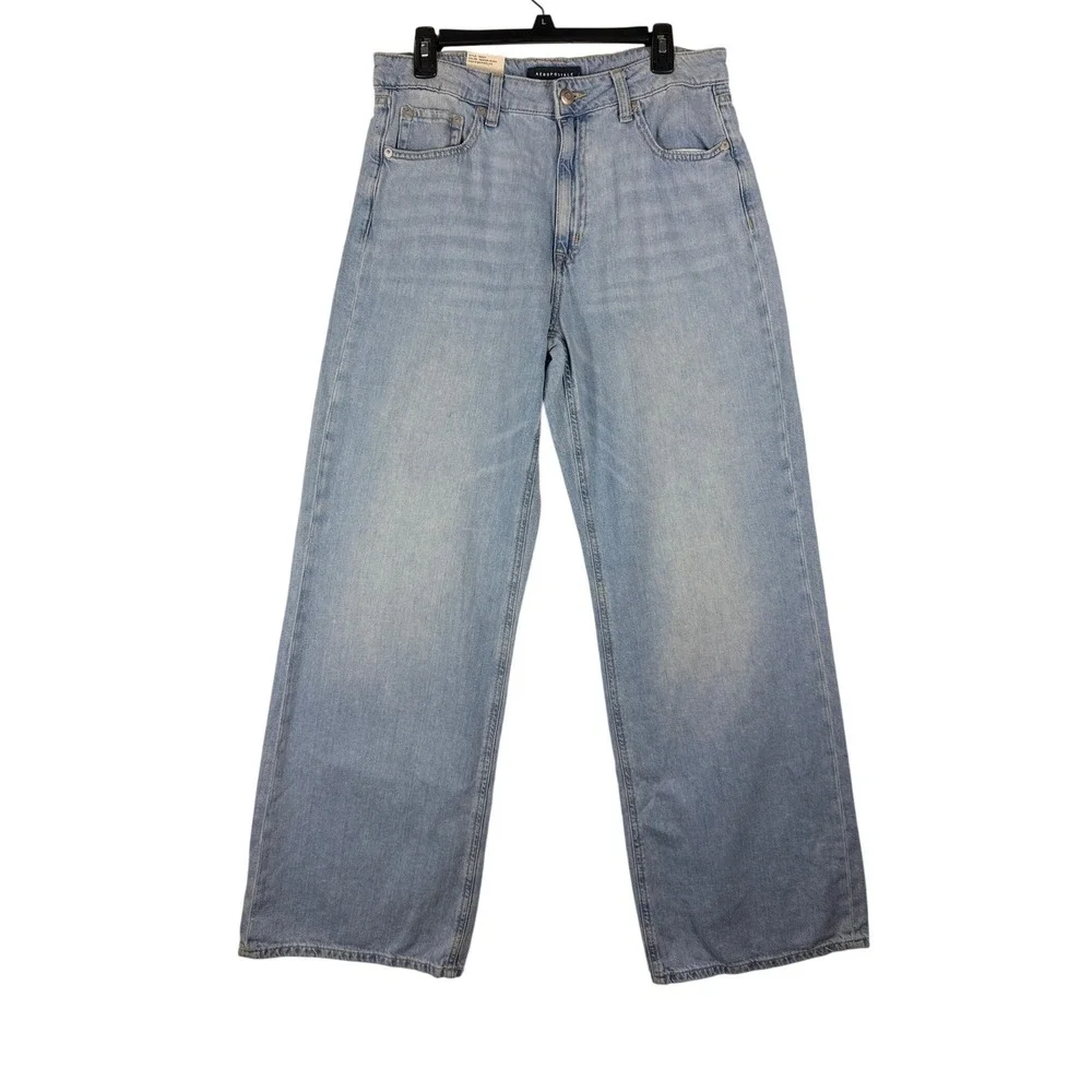 Aeropostale High Rise Wide Leg Jeans Medium Wash Blue Denim Womens 10 156921 NEW
